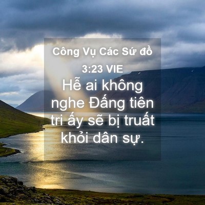 Picture 04 - Công Vụ Các Sứ đồ 3:23 VIE - Hễ ai không nghe Đấng tiên tri ấy sẽ - Bible Verse Picture