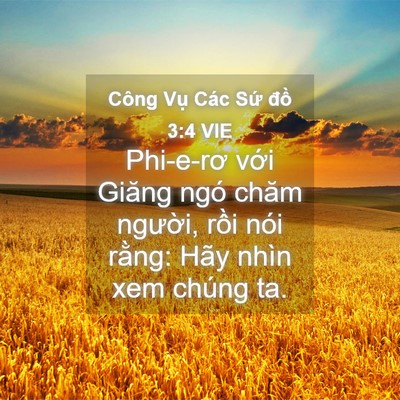 Picture 04 - Công Vụ Các Sứ đồ 3:4 VIE - Phi-e-rơ với Giăng ngó chăm người, rồi - Bible Verse Picture