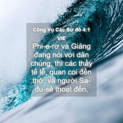 Picture 04 - Công Vụ Các Sứ đồ 4:1 VIE - Phi-e-rơ và Giăng đang nói với dân - Bible Verse Picture
