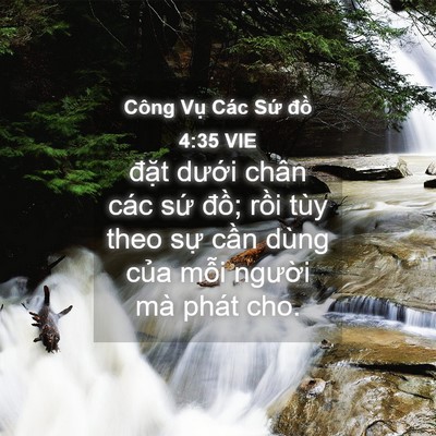 Picture 04 - Công Vụ Các Sứ đồ 4:35 VIE - đặt dưới chân các sứ đồ; rồi tùy - Bible Verse Picture