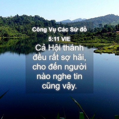 Picture 04 - Công Vụ Các Sứ đồ 5:11 VIE - Cả Hội thánh đều rất sợ hãi, cho - Bible Verse Picture
