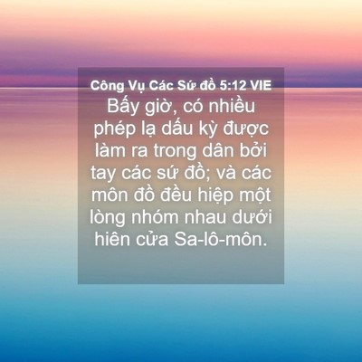 Picture 04 - Công Vụ Các Sứ đồ 5:12 VIE - Bấy giờ, có nhiều phép lạ dấu kỳ - Bible Verse Picture