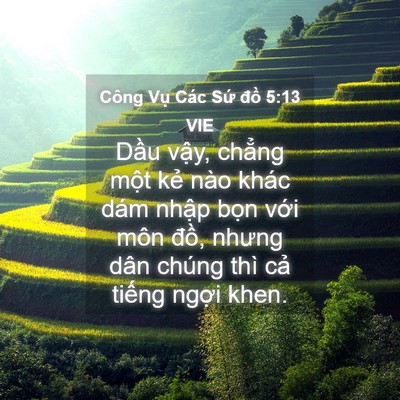 Picture 04 - Công Vụ Các Sứ đồ 5:13 VIE - Dầu vậy, chẳng một kẻ nào khác dám - Bible Verse Picture