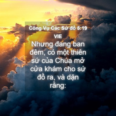 Picture 04 - Công Vụ Các Sứ đồ 5:19 VIE - Nhưng đang ban đêm, có một thiên sứ - Bible Verse Picture