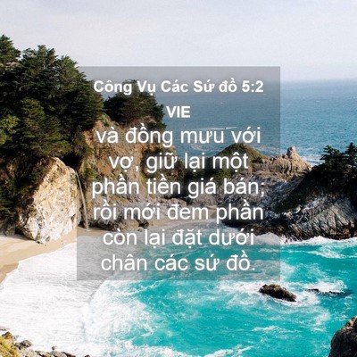 Picture 04 - Công Vụ Các Sứ đồ 5:2 VIE - và đồng mưu với vợ, giữ lại một - Bible Verse Picture