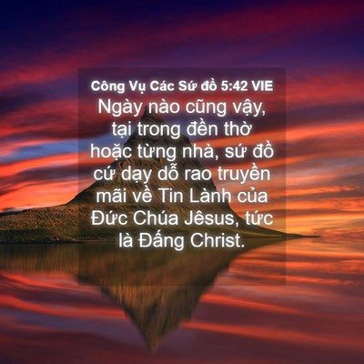 Picture 04 - Công Vụ Các Sứ đồ 5:42 VIE - Ngày nào cũng vậy, tại trong đền thờ - Bible Verse Picture