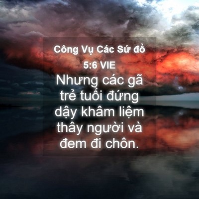 Picture 04 - Công Vụ Các Sứ đồ 5:6 VIE - Nhưng các gã trẻ tuổi đứng dậy khâm - Bible Verse Picture