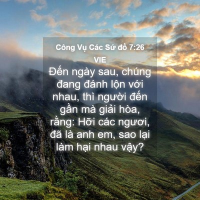 Picture 04 - Công Vụ Các Sứ đồ 7:26 VIE - Đến ngày sau, chúng đang đánh lộn với - Bible Verse Picture