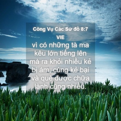 Picture 04 - Công Vụ Các Sứ đồ 8:7 VIE - vì có những tà ma kêu lớn tiếng lên - Bible Verse Picture