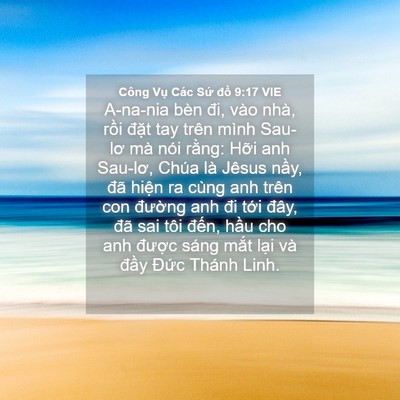 Picture 04 - Công Vụ Các Sứ đồ 9:17 VIE - A-na-nia bèn đi, vào nhà, rồi đặt tay - Bible Verse Picture