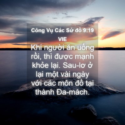 Picture 04 - Công Vụ Các Sứ đồ 9:19 VIE - Khi người ăn uống rồi, thì được - Bible Verse Picture