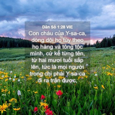 Picture 04 - Dân Số 1:28 VIE - Con cháu của Y-sa-ca, dòng dõi họ tùy - Bible Verse Picture