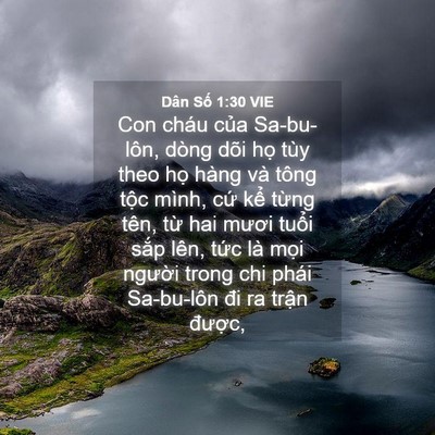 Picture 04 - Dân Số 1:30 VIE - Con cháu của Sa-bu-lôn, dòng dõi họ tùy - Bible Verse Picture