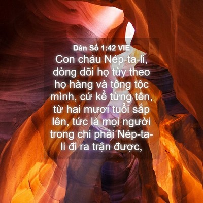 Picture 04 - Dân Số 1:42 VIE - Con cháu Nép-ta-li, dòng dõi họ tùy theo - Bible Verse Picture