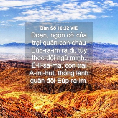 Picture 04 - Dân Số 10:22 VIE - Đoạn, ngọn cờ của trại quân con cháu - Bible Verse Picture