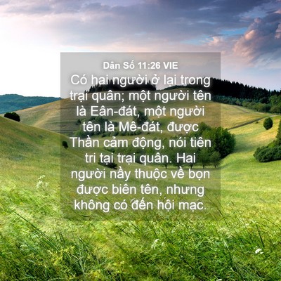 Picture 04 - Dân Số 11:26 VIE - Có hai người ở lại trong trại quân; - Bible Verse Picture