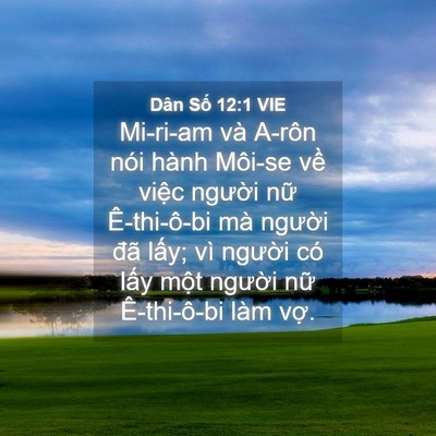 Picture 04 - Dân Số 12:1 VIE - Mi-ri-am và A-rôn nói hành Môi-se về - Bible Verse Picture