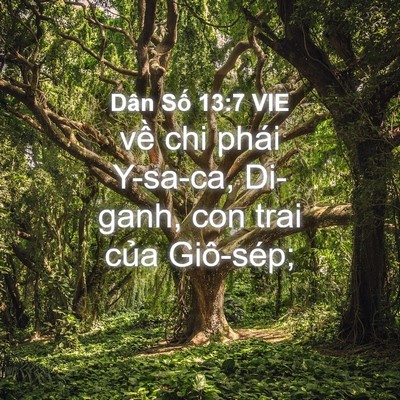 Picture 04 - Dân Số 13:7 VIE - về chi phái Y-sa-ca, Di-ganh, con trai của - Bible Verse Picture