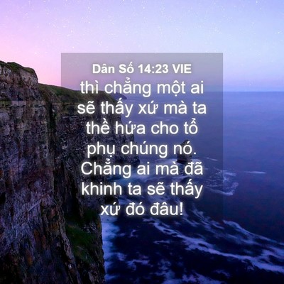 Picture 04 - Dân Số 14:23 VIE - thì chẳng một ai sẽ thấy xứ mà ta - Bible Verse Picture