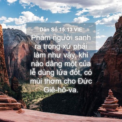 Picture 04 - Dân Số 15:13 VIE - Phàm người sanh ra trong xứ phải làm - Bible Verse Picture