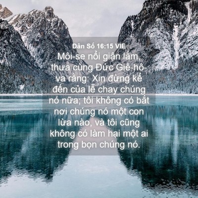 Picture 04 - Dân Số 16:15 VIE - Môi-se nổi giận lắm, thưa cùng Đức - Bible Verse Picture