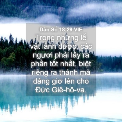 Picture 04 - Dân Số 18:29 VIE - Trong những lễ vật lãnh được, các - Bible Verse Picture