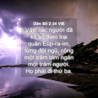 Picture 04 - Dân Số 2:24 VIE - Vậy, các người đã kê sổ theo trại - Bible Verse Picture