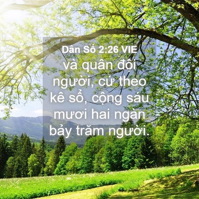 Picture 04 - Dân Số 2:26 VIE - và quân đội người, cứ theo kê sổ, - Bible Verse Picture
