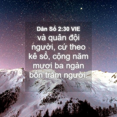 Picture 04 - Dân Số 2:30 VIE - và quân đội người, cứ theo kê sổ, - Bible Verse Picture