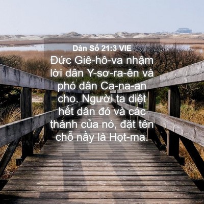 Picture 04 - Dân Số 21:3 VIE - Đức Giê-hô-va nhậm lời dân Y-sơ-ra-ên - Bible Verse Picture
