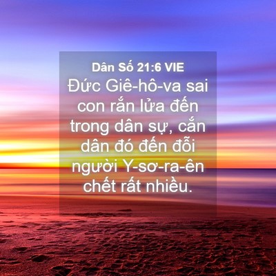 Picture 04 - Dân Số 21:6 VIE - Đức Giê-hô-va sai con rắn lửa đến - Bible Verse Picture