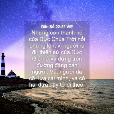Picture 04 - Dân Số 22:22 VIE - Nhưng cơn thạnh nộ của Đức Chúa - Bible Verse Picture