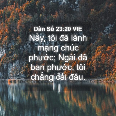 Picture 04 - Dân Số 23:20 VIE - Nầy, tôi đã lãnh mạng chúc phước; - Bible Verse Picture