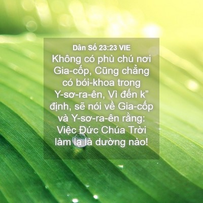 Picture 04 - Dân Số 23:23 VIE - Không có phù chú nơi Gia-cốp, Cũng - Bible Verse Picture