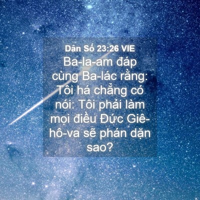 Picture 04 - Dân Số 23:26 VIE - Ba-la-am đáp cùng Ba-lác rằng: Tôi há - Bible Verse Picture