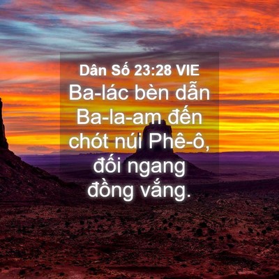 Picture 04 - Dân Số 23:28 VIE - Ba-lác bèn dẫn Ba-la-am đến chót núi - Bible Verse Picture