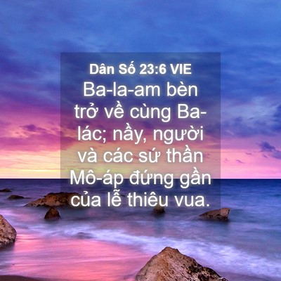 Picture 04 - Dân Số 23:6 VIE - Ba-la-am bèn trở về cùng Ba-lác; nầy, - Bible Verse Picture