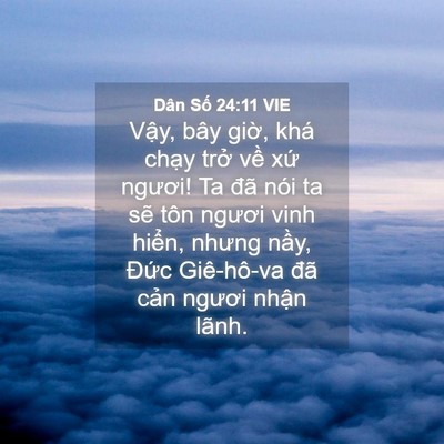 Picture 04 - Dân Số 24:11 VIE - Vậy, bây giờ, khá chạy trở về xứ - Bible Verse Picture