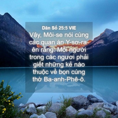 Picture 04 - Dân Số 25:5 VIE - Vậy, Môi-se nói cùng các quan án - Bible Verse Picture