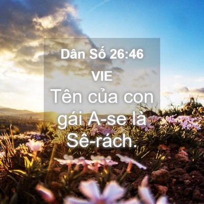 Picture 04 - Dân Số 26:46 VIE - Tên của con gái A-se là - Bible Verse Picture