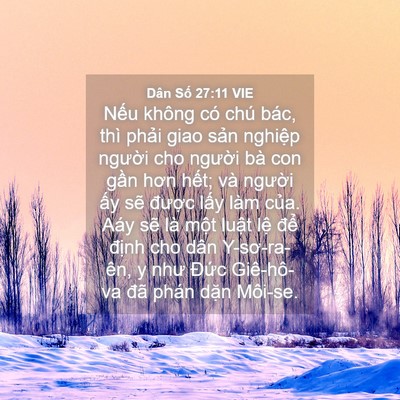 Picture 04 - Dân Số 27:11 VIE - Nếu không có chú bác, thì phải giao - Bible Verse Picture