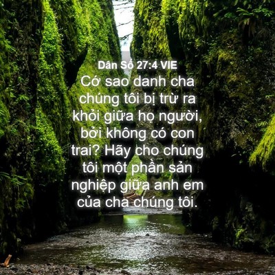 Picture 04 - Dân Số 27:4 VIE - Cớ sao danh cha chúng tôi bị trừ ra - Bible Verse Picture