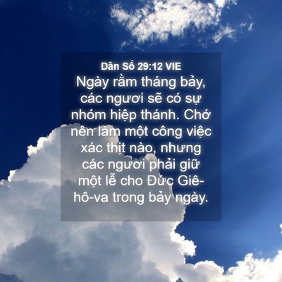 Picture 04 - Dân Số 29:12 VIE - Ngày rằm tháng bảy, các ngươi sẽ có - Bible Verse Picture