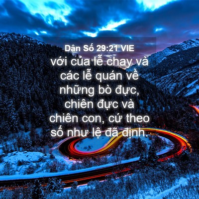 Picture 04 - Dân Số 29:21 VIE - với của lễ chay và các lễ quán về - Bible Verse Picture