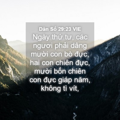 Picture 04 - Dân Số 29:23 VIE - Ngày thứ tư, các ngươi phải dâng - Bible Verse Picture