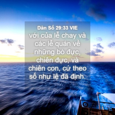 Picture 04 - Dân Số 29:33 VIE - với của lễ chay và các lễ quán về - Bible Verse Picture