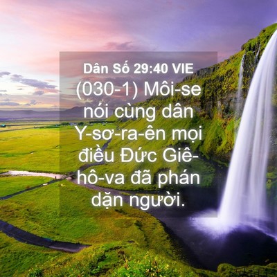 Picture 04 - Dân Số 29:40 VIE - (030-1) Môi-se nói cùng dân Y-sơ-ra-ên - Bible Verse Picture