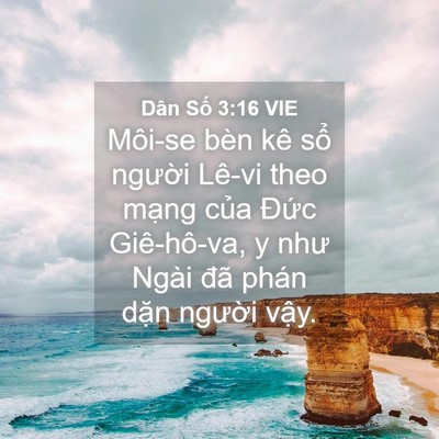 Picture 04 - Dân Số 3:16 VIE - Môi-se bèn kê sổ người Lê-vi theo mạng - Bible Verse Picture