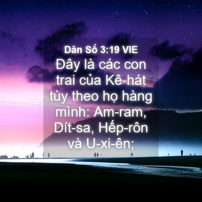 Picture 04 - Dân Số 3:19 VIE - Đây là các con trai của Kê-hát tùy theo - Bible Verse Picture