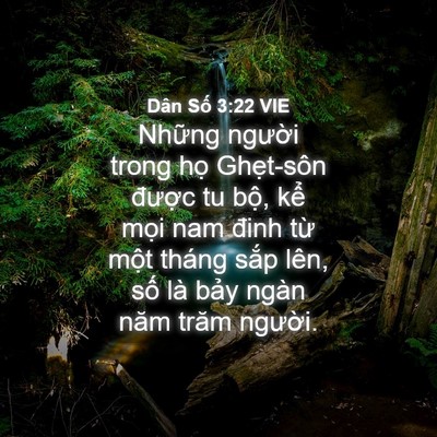 Picture 04 - Dân Số 3:22 VIE - Những người trong họ Ghẹt-sôn được - Bible Verse Picture